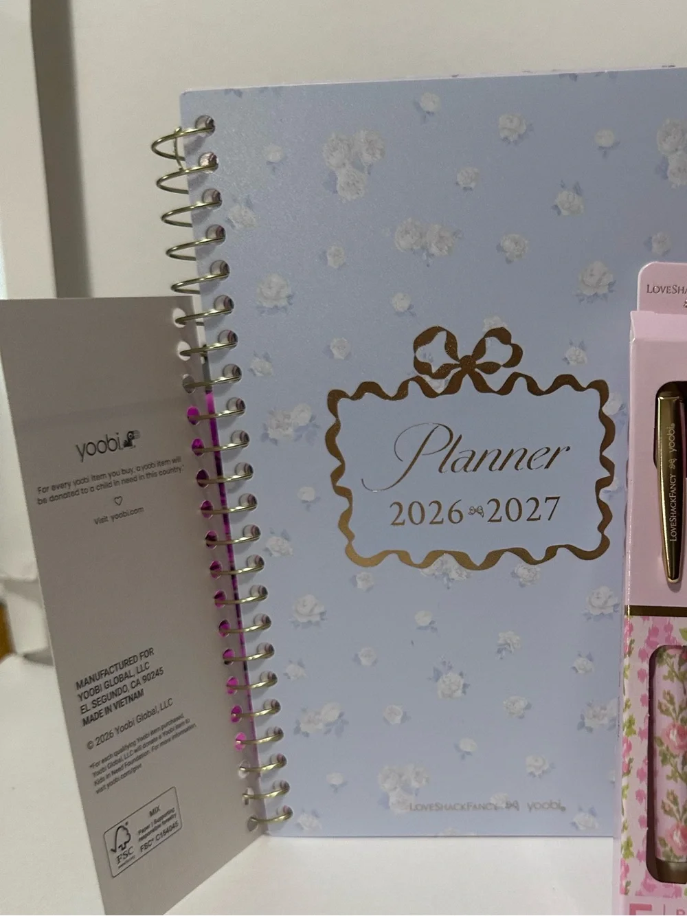 LoveShackFancy Everblooming Rosettes Blue Floral Planner